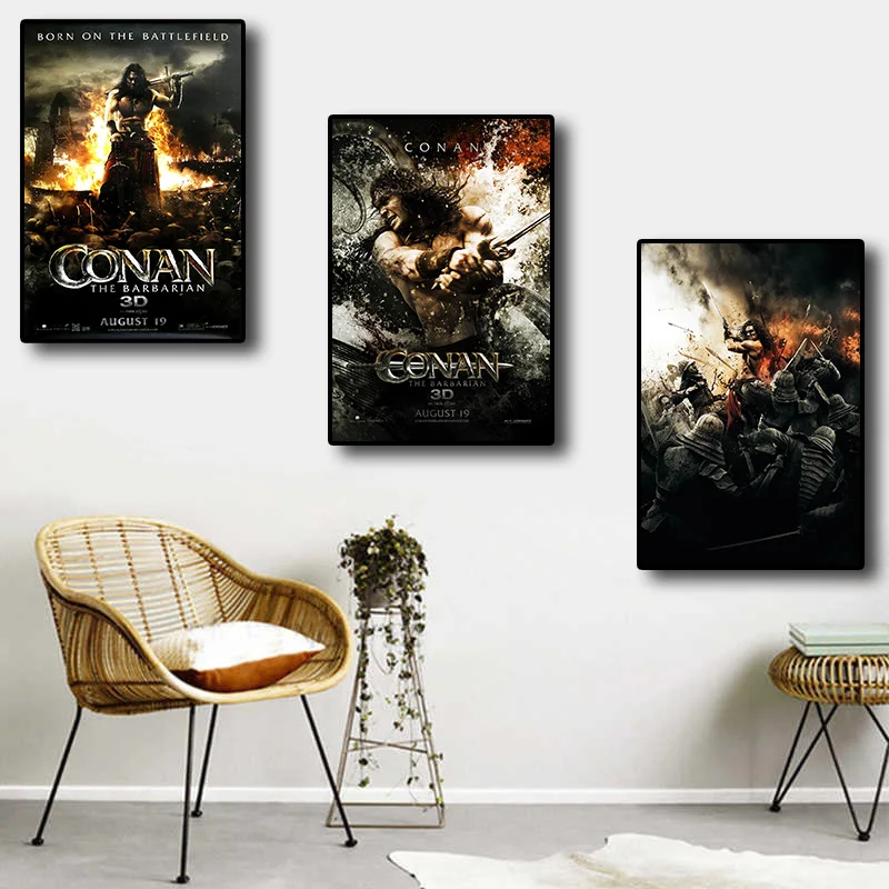 Kvalitātes Kanvas Glezna Plakāti Klasisko Amerikāņu Sci-Fi Filmu Conan Barbarian Dzīvojamā Istaba Retro Art Mājas Sienas Dekori Attēlu