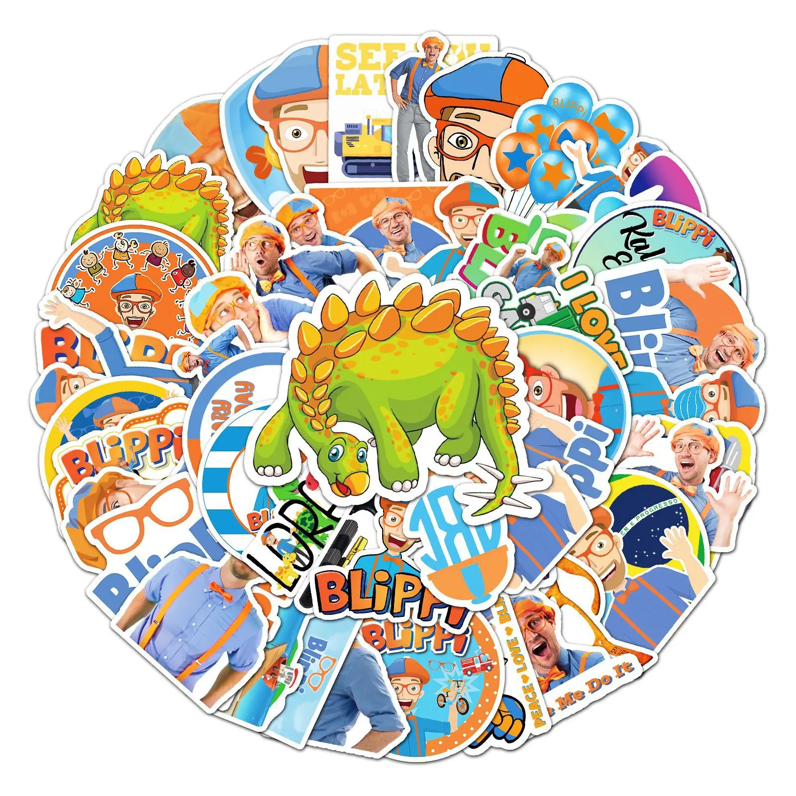 50GAB Anime Multfilmu Apgaismības Animācija Blippi Grafiti Bagāža Tālrunis Skeitborda Deco DIY Ūdensnoturīgas Uzlīmes, Dāvanu Bērniem Rotaļlietas