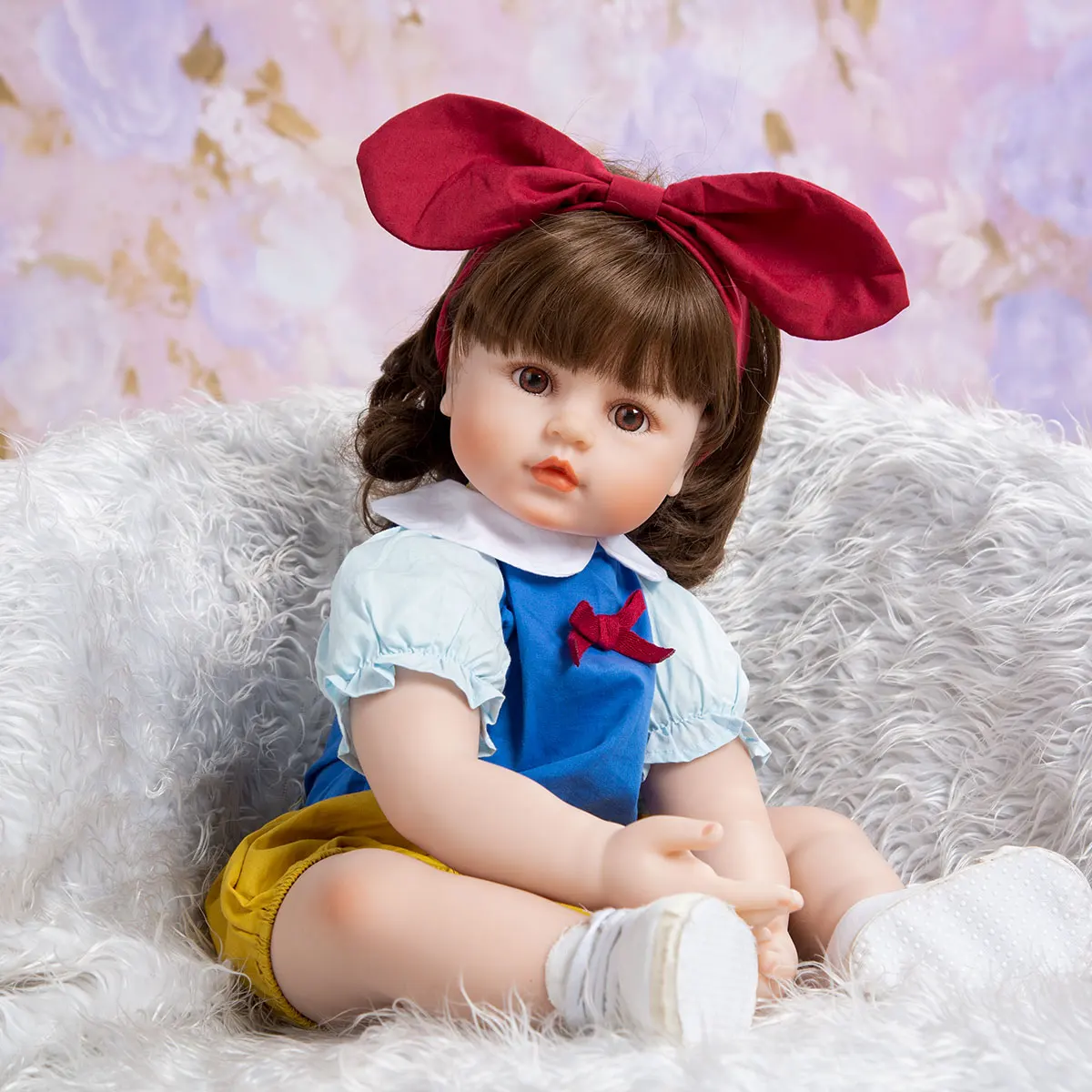 KEIUMI Spilgti Atdzimis Bērnu Lelles 60 CM, Audumu Struktūras Pildījumu Lelle Jaundzimušo Modes Toddler Princese Menina Rotaļlietas DIY Matu Cirtas