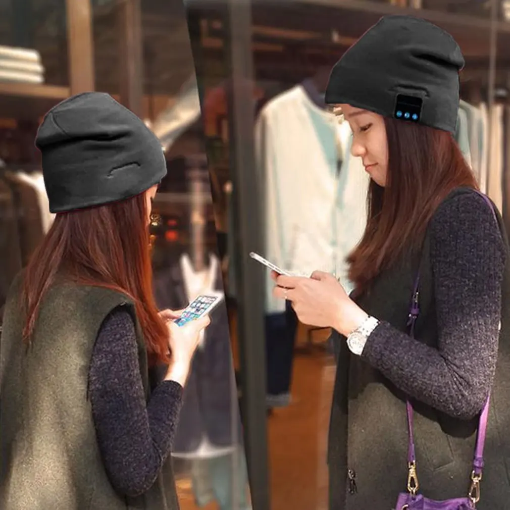 Bezvadu Bluetooth Cepuri Ziemā Silts Beanies Ar V3.0+ EDR Bluetooth Mūzikas Cepuri Skullies Unisex Atdzist Adīta Cepurīte