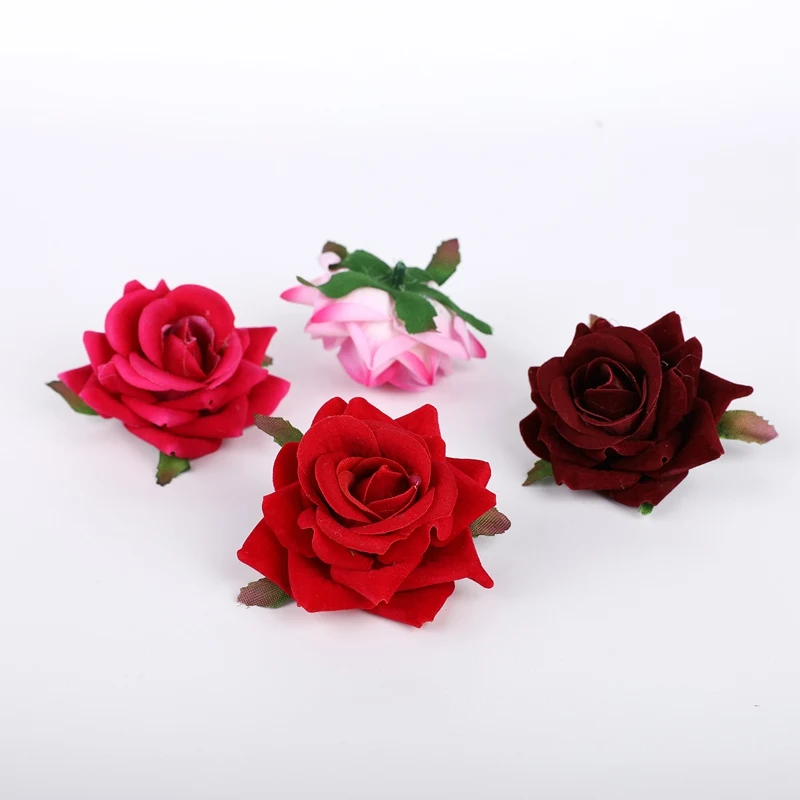 5 Gabali Viltus rozēm galvas zīda ziedi scrapbooking kāzu dekoratīvie ziedi mājās Ziemassvētku rotājumi, mākslīgo ziedu