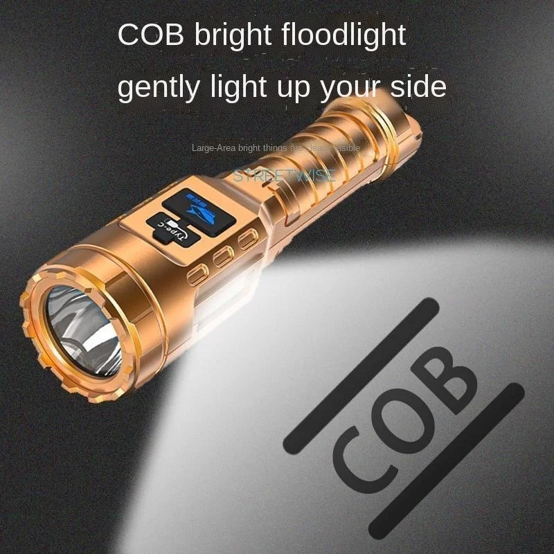 Augstas Jaudas Lanterna Lāpu USB Lādējamu Lukturīti Sadzīves Mazo Āra Super Spilgti Nakts Avārijas Gaismas Sidelight