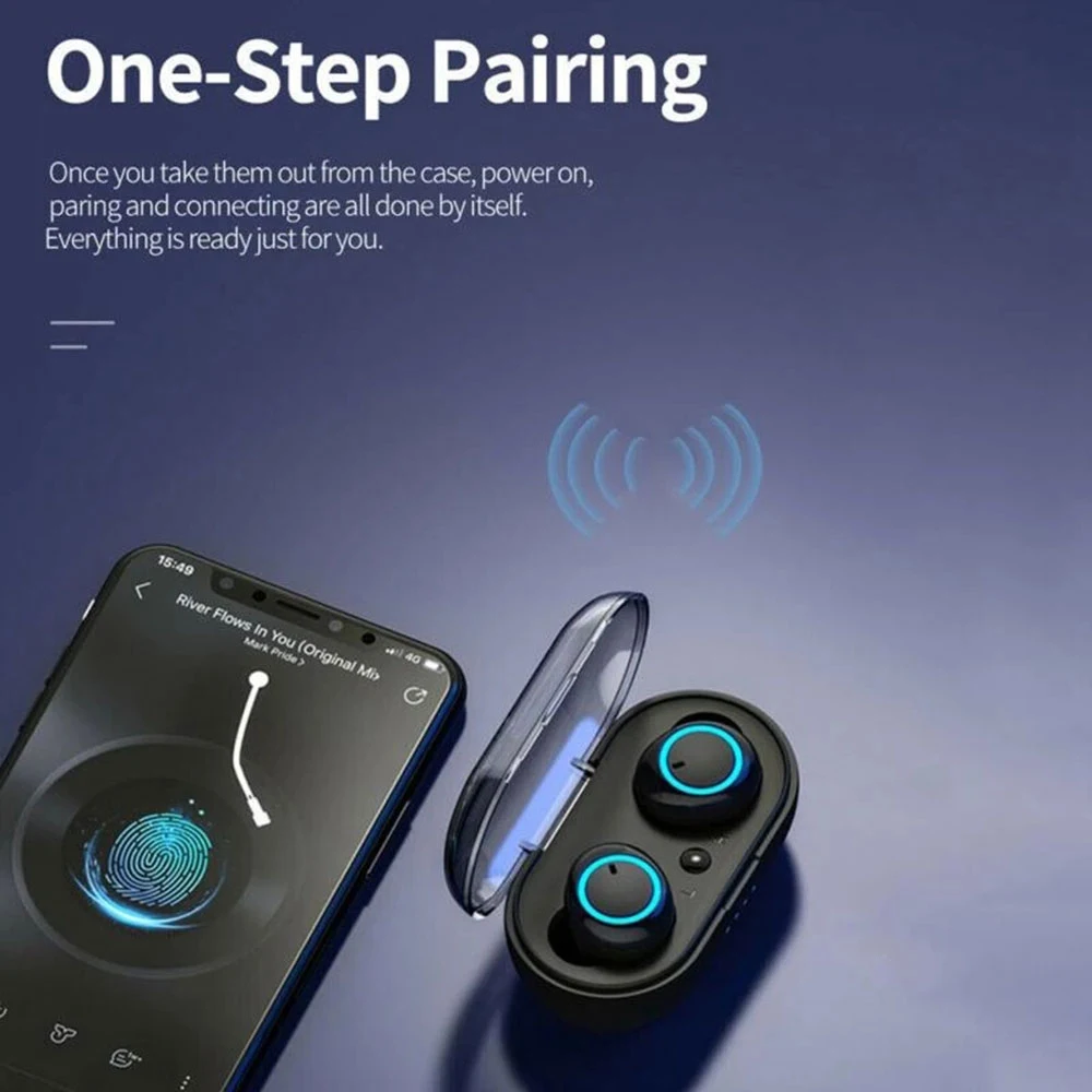 Y50 TWS PRO Bezvadu Bluetooth Austiņas Touch Kontroli 9D Stereo Austiņas ar Mic Sporta Austiņas Ūdensizturīgs Earbuds, LED Displejs
