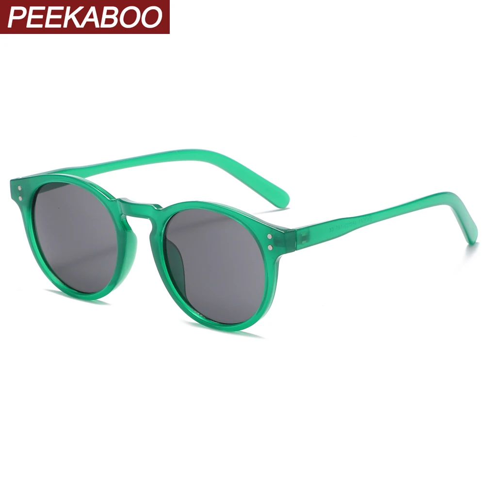 Peekaboo retro mazo saulesbrilles par sievietēm, kniežu rotājumu uv400 dāmas apaļā saules brilles vīriešiem zaļā melnā 2022 karstā pārdošanas