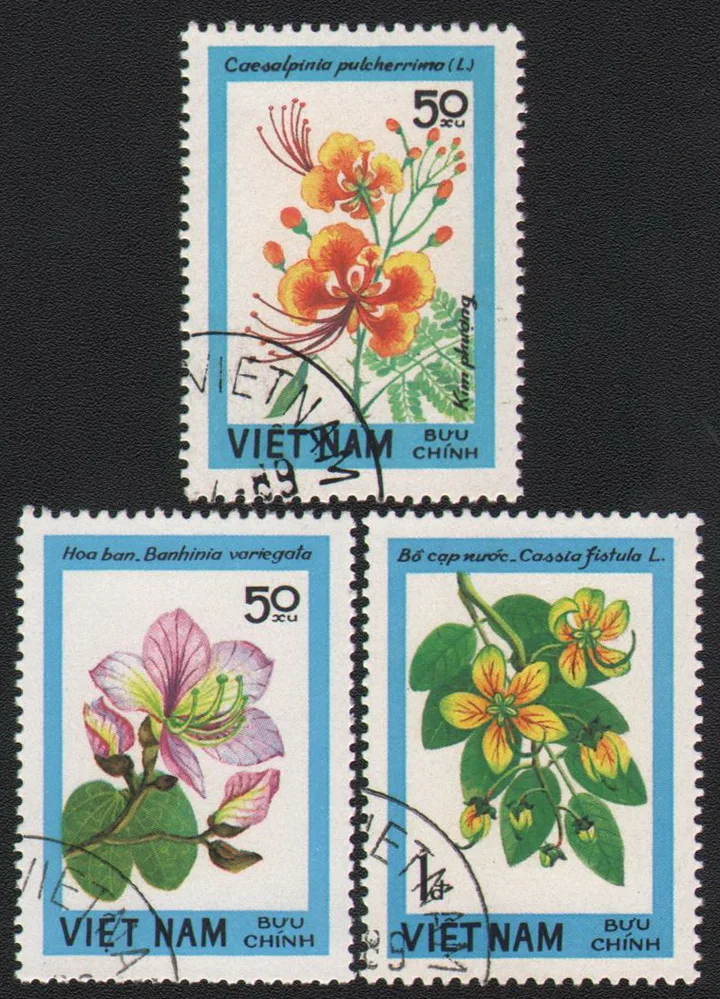 3Pcs/Set Vjetnamas Pēc Markas 1989 Augi, Ziedi, ko Izmanto Post Atzīmēti Pastmarkas Savākšanai