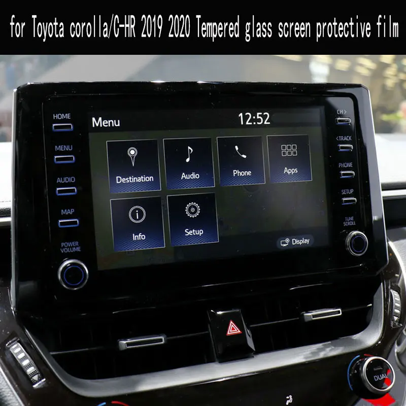 Rūdīta stikla ekrāna aizsargplēvi Toyota corolla/C-AP 2019 2020 8 collu centrālās vadības ekrānu uzlīmes