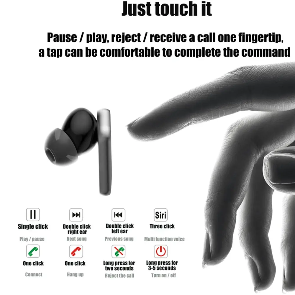 Jaunu ENC Bezvadu Austiņas Bluetooth V5.1 Austiņas Rotācijas Atvēršanu Sporta Earbud Austiņas Spēļu Touch Kontroli Ar Mic Pa Tālruni