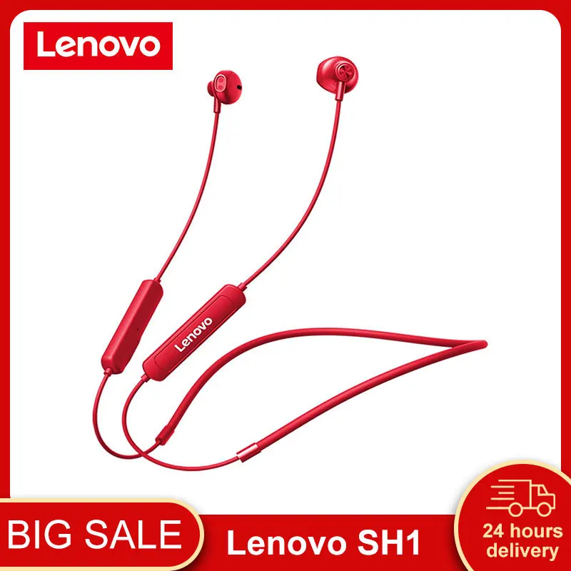 Sākotnējā Lenovo SH1 Neckband Bluetooth Austiņas Bezvadu Austiņu Sporta Darbojas Austiņas ar Trokšņa Slāpēšanas Mikrofons