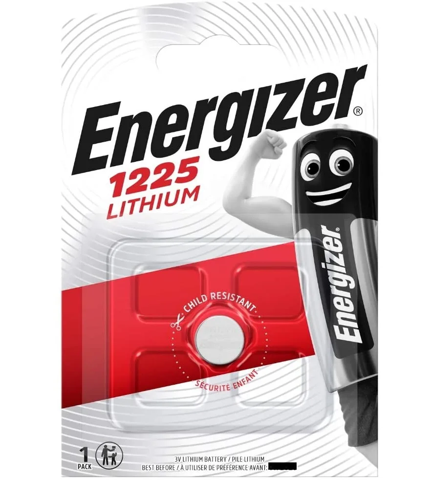 Poga šūnu BR1225 CR1225 3 V Energizer sākotnējā litija akumulators blistera 1 vienība akumulators