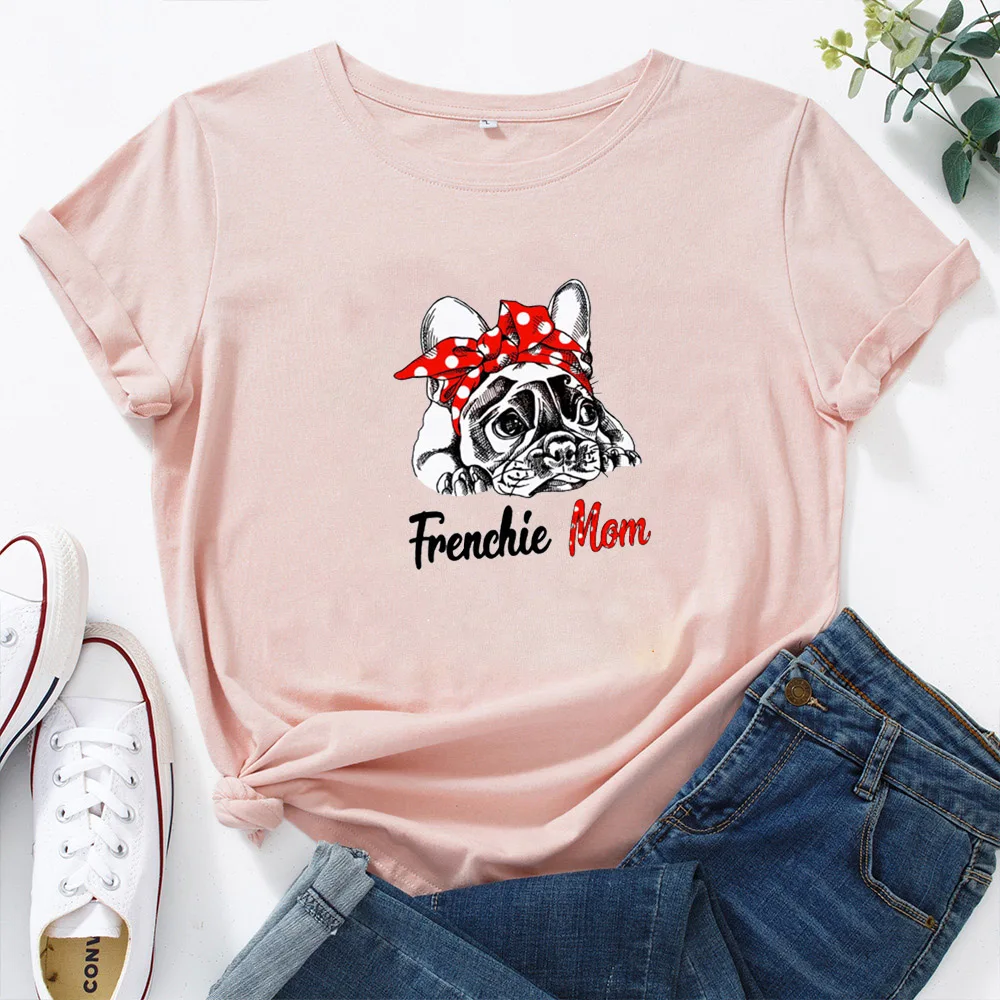 Frenchie Mamma, T-krekls Sievietēm Interesantas Grafikas Tee Kreklu Femme Modes Modelis T O Sievietes Kakla Sieviešu T ShirtsTops