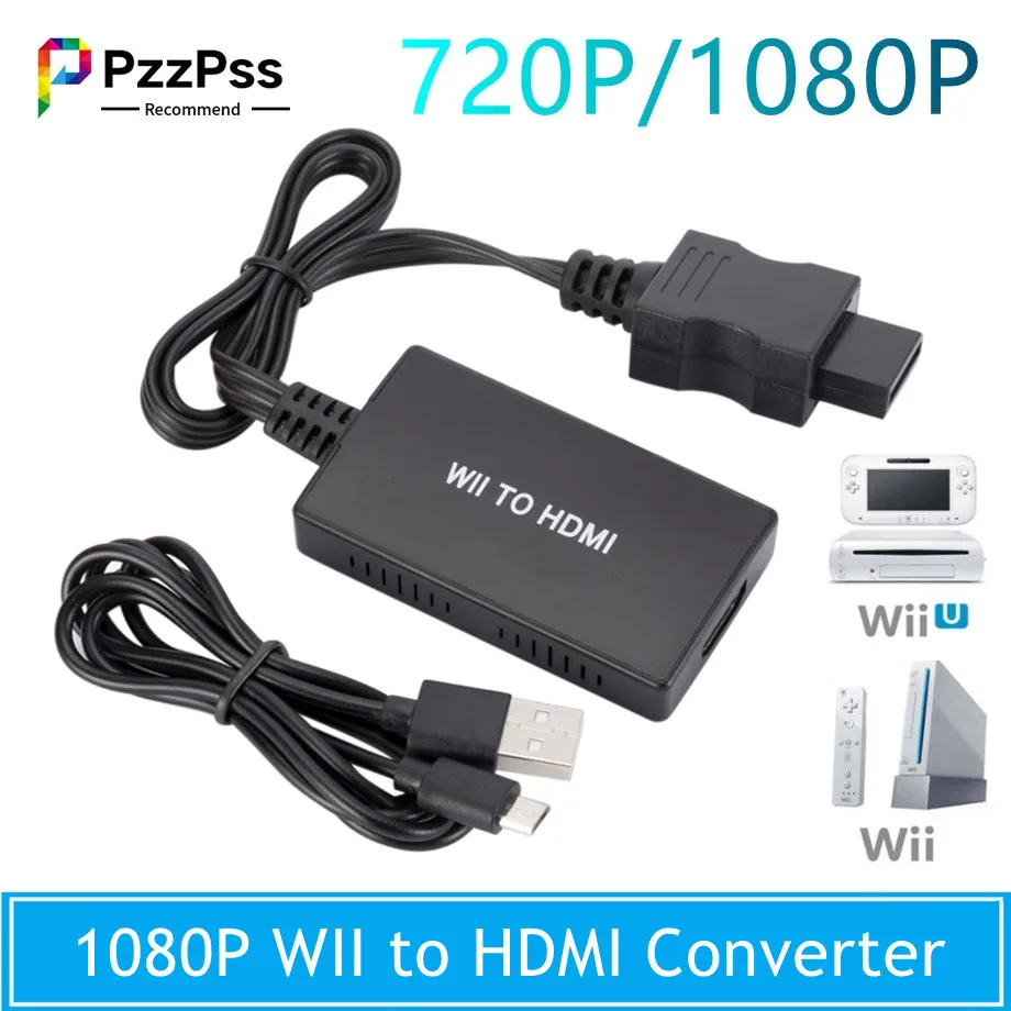 PzzPss HD 720P/1080P WII HDMI-Saderība Pārveidotājs Ar Kabeli Un Ar 3.5 MM Jack Audio HDTV Monitora Displejs Projektoru