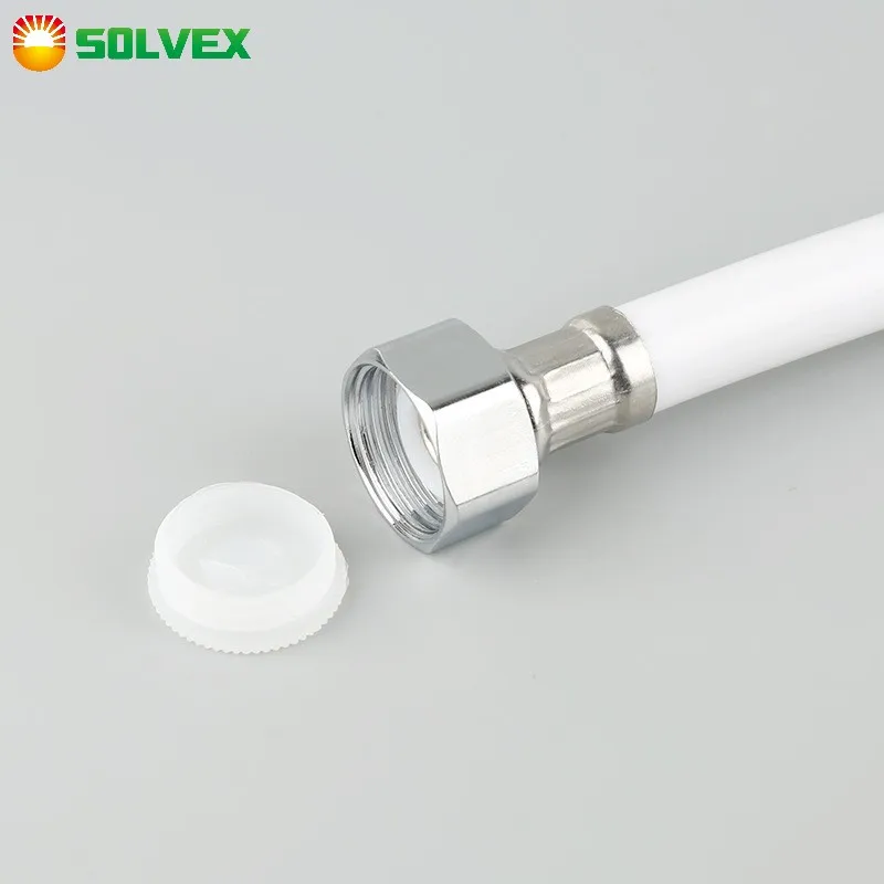Solvex Baltā Caurule 1.2 M/1.5 M/2M Elastīga PVC Dušas Šļūtene Gluda Kopīgu Galvas Ūdens Caurules Vannas istaba