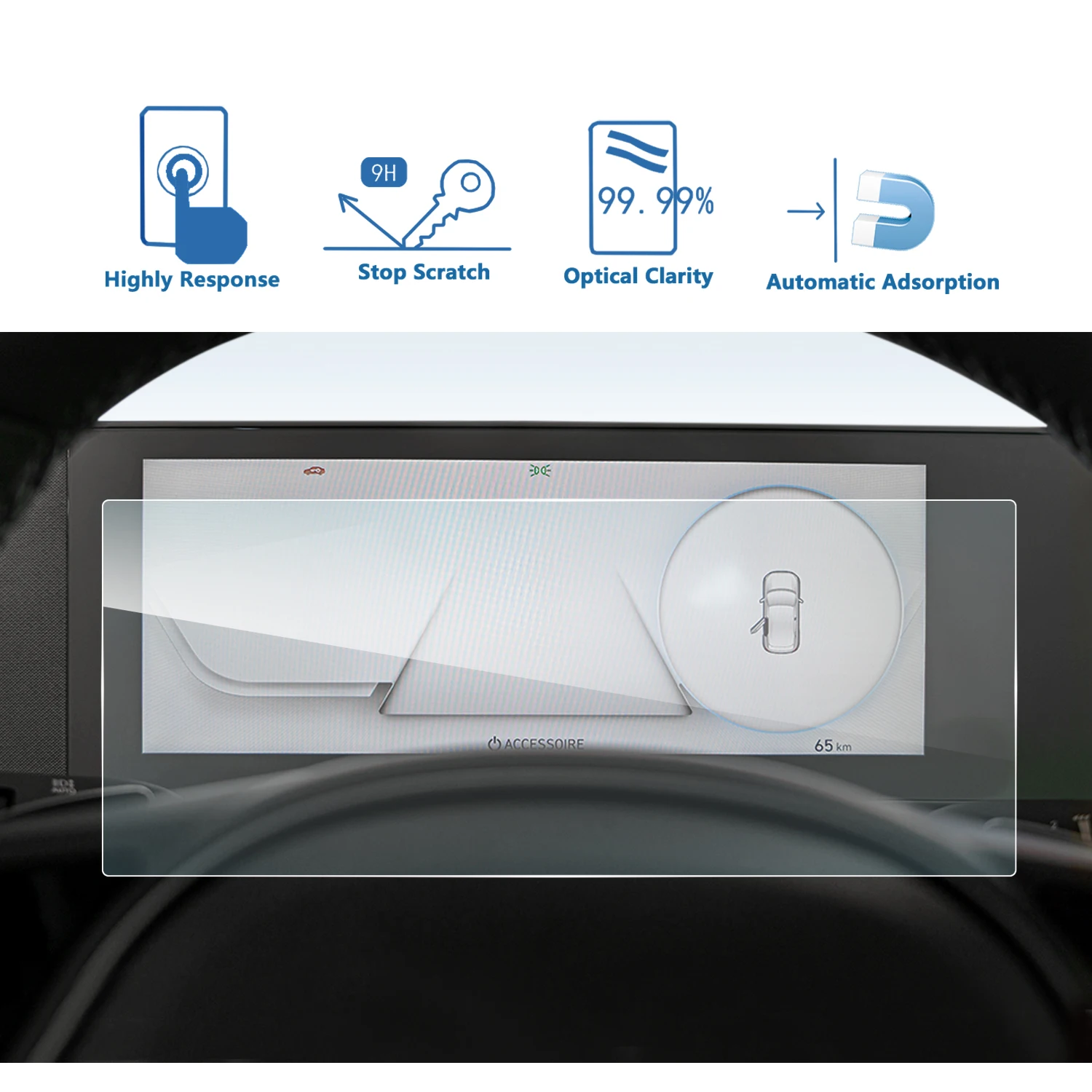 LFOTPP Par Ioniq 5 12.3 Collu 2021 2022 Auto LCD Instrumentu Displejs Rūdīta Stikla Ekrāna Aizsargs, Auto Interjera Aksesuāri