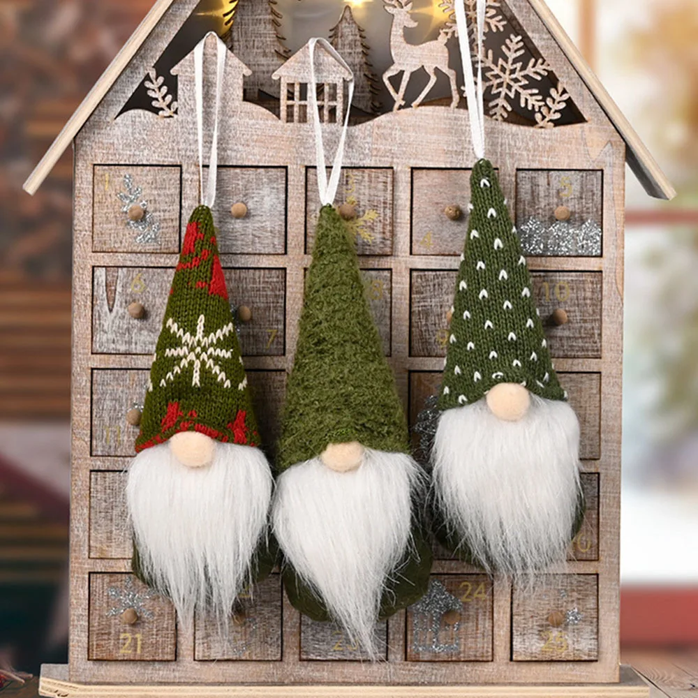 3pcs Ziemassvētku Noface Santa Claus Kuloni Ziemsvētki Koks Piekārtiem Rotājumi Noel Apdare Amatniecības Mazulis, Dāvanu, Mājas Piederumi