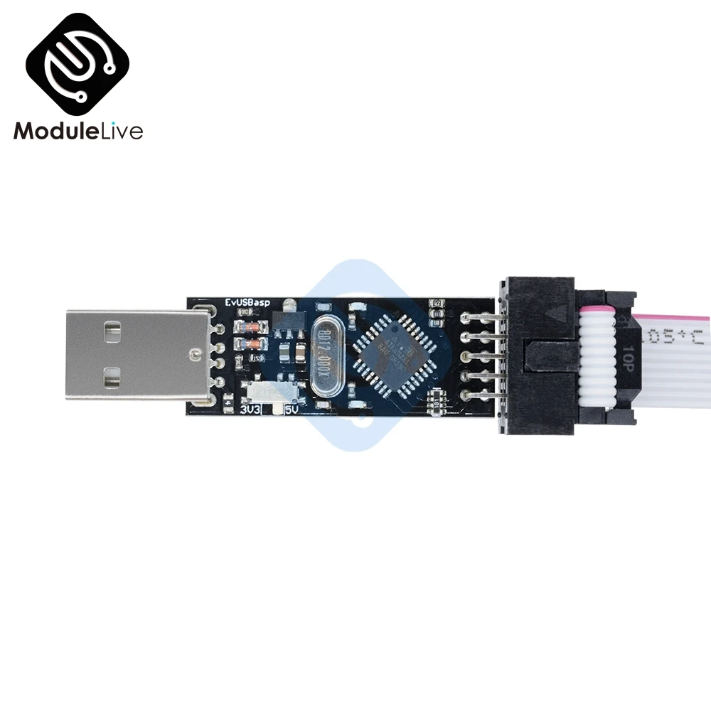USBasp USBISP 3.3 V un 5V AVR Programmētājs USB ATMEGA8 ATMEGA128 Mikrokontrolleru EEPROM Atbalstu AVRDude 10 pin ISP interfeiss
