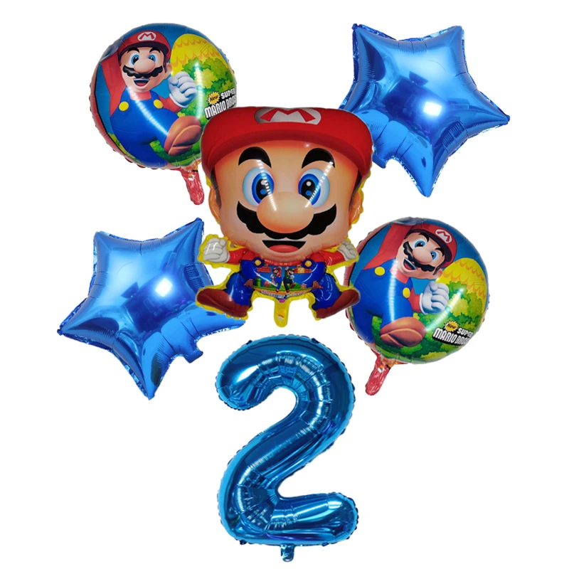 Super Marija Mario balonu Karikatūras Dzimšanas dienas svinības alumīnija baloni Spēle tēmu, Bērnu dzimšanas dienas svinības apdare balonu komplekts