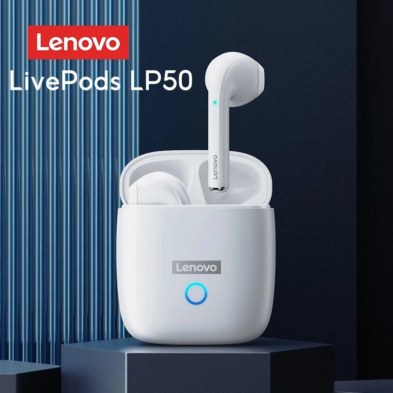 JAUNS Oriģināls Lenovo LP50 TWS Bezvadu Austiņas Bluetooth 5.0 Dual Stereo Trokšņa Samazināšanas Bass Touch Kontroli Ilgi Gaidīšanas